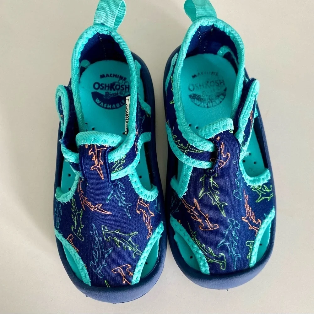 Oshkosh Kids Shark Blue and Teal Water Shoes